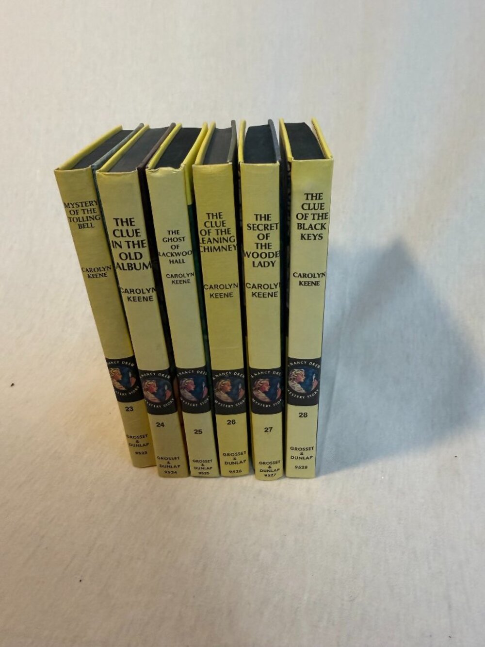 Vintage Nancy Drew Yellow Spine Lot Grosset Dunlap 1970s Hardcover Set (#23-#28)